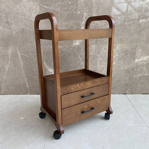 Chariot durable à outils de beauté en bois massif de meubles de salon de beauté de chariot de HICOMED avec de doubles tiroirs - Product Image 5