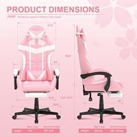Rosa Silla Gamer, fauteuil d'ordinateur ergonomique personnalisé à dossier haut, rose course, bureau inclinable réglable pour jeux vidéo PC et femmes