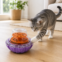 Dispenser Makanan Kucing & Anjing Kecil 3 Tingkat Model Maze dengan Logo Kustom, Mainan Puzzle Latih IQ, Slow Feeder, Kubah Transparan