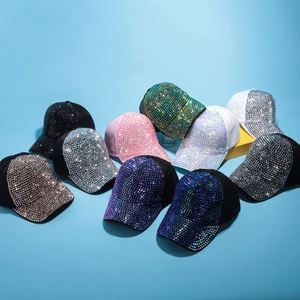 New Diamond Baseball Cap Curved Eaves Women Outdoor Mesh Trucker <b>Hat</b> with Rhinestones - Product Image 1