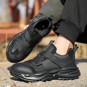 Brand New design fashion black microfibre leather Factory Wholesale High Quality steel toe Safety Shoes For Construction