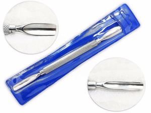 Raspador de acero inoxidable de doble acción para empujador de cutículas y gel de manicura Eliminación de Arte de uñas Herramienta de cuidado personal - Product Image 5