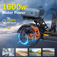 Patinete Eléctrico para Adultos, Motor de 1600W con Autonomía de hasta 50 Millas y Velocidad Máxima de 40 MPH, Patinete Eléctrico Plegable Todoterreno de 10 Pulgadas con Asiento Desmontable