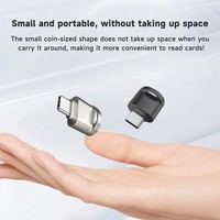 Nuevo Adaptador de Lector de Tarjetas USB C Mini de Bolsillo, Económico y Moderno, de Aleación de Aluminio para iPhone, Tableta, Teléfono Móvil, Lector de Tarjetas de Memoria TF SD