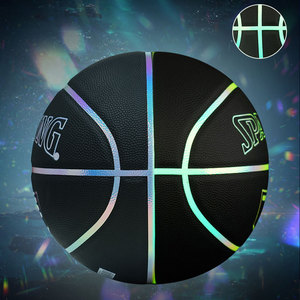 Logo personalizzato dimensione incandescente 7 verde gomma LED sport <span class=keywords><strong>palla</strong></span> bagliore nella luce scura su basket - Product Image 3