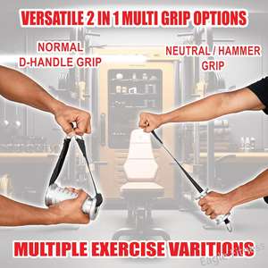 ด้ามจับทรงกรวยแบบมืออาชีพพร้อมเชือกและคาราไบเนอร์สำหรับระบบรอก - ดีไซน์กันลื่นแบบมีลายกันลื่นสำหรับการดึงข้อศอกลง (Lat Pulldown) และการบริหารกล้ามเนื้อหลังส่วนล่าง (Curls) และการบริหารกล้ามเนื้อหลังส่วนบน (<span class=keywords><strong>Flyes</strong></span>) - Product Image 6