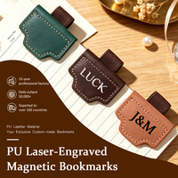 Marque-pages magnétiques personnalisables en cuir PU pour gravure laser, 3 styles, aimant puissant, cadeau de lecture