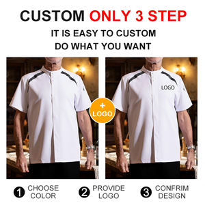 2025 verano nuevo Hotel Chef uniforme panadería ropa de trabajo manga corta transpirable blanco Chef uniforme - Product Image 3