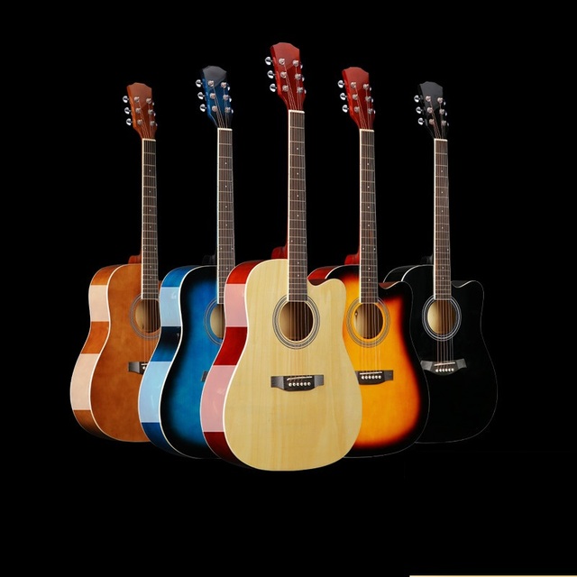 Wholesale Acoustic Guitar 41 Inch Polishing Included Accessories Single Board Solid Wood for Beginner Practice