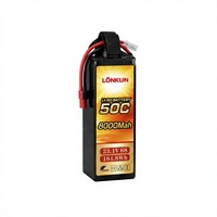 Baterai LiPo RC LongKun 22.2V 6S 5000mAh 50C Daya Tinggi, Paket Baterai Lithium Polymer Isi Ulang, OEM ODM