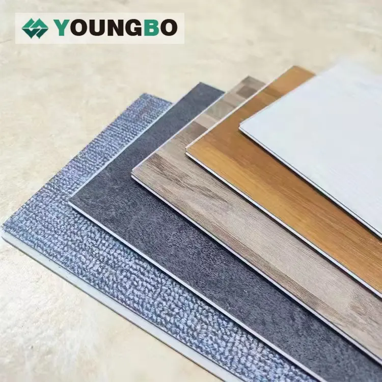Vinyl Floor Plank Tiles Interlock SPC Flooring Click Sheet for Indoor Stone Dry Back Vinyl PVC Plastic Flooring