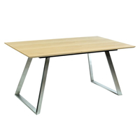 Table de salle à manger spacieuse en bois plaqué de luxe moderne pour la maison bureau salon meubles en panneaux de bois durables pour les hôtels en plein air