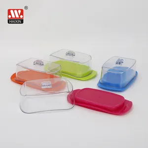 BPA Free Plastic Cheese Cake Servers Butter Dish Box With Transparent Cover