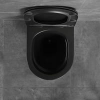 YIDA Réservoir d'eau caché noir de haute qualité Cuvette de toilette murale avec bidet rond pour WC P-Trap pour utilisation dans une villa hospitalière