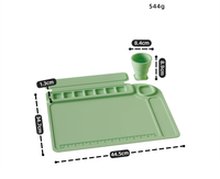 Nouveau tapis de peinture en silicone avec gobelet et palette détachables, tapis d'artisanat avec mesures pour artiste, tapis de création pour station de peinture