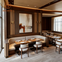 Canapé d'angle moderne en bois et tissu pour café et restaurant, table et chaises, mobilier pour l'hôtellerie commerciale