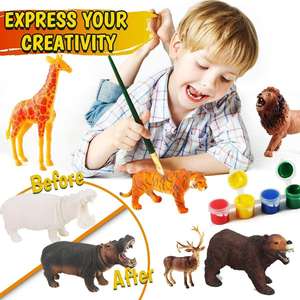 Vente chaude bricolage éducation jouet PVC matériel Animal sauvage artisanat Art <span class=keywords><strong>dessin</strong></span> peinture ensemble en gros enfants amusant et activité créative - Product Image 1