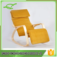Fauteuil à bascule moderne en bois massif, chaise inclinable pour la maison, salon, balcon, idéale pour la sieste et les personnes âgées