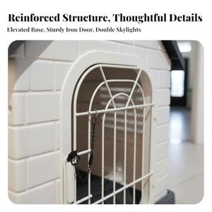 Casa de Plástico para Mascotas Fácil de Montar, Segura, con Techo y Cerradura para Perros Pequeños y Cachorros - Product Image 2