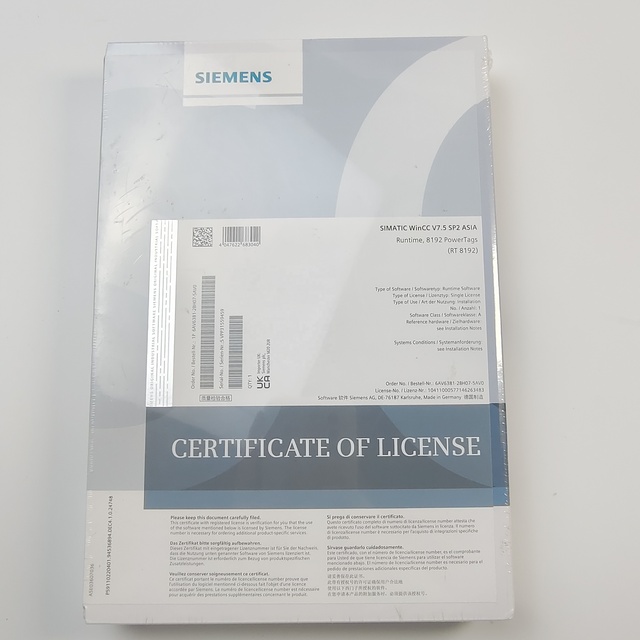 SIEMENS 6AV6381-2BH07-5AV0 WinCC System Software V7.5 SP2 Asia Run-time Software