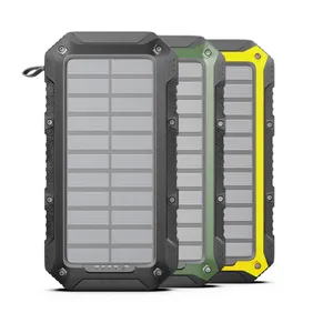 Eshine powerbank recarregável solar, 20000mah, acampamento, sem fio, com carregador solar, 4 saídas duplas, entrada & 28leds, lanternas