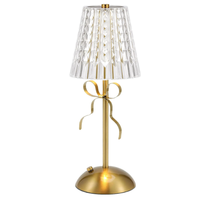 Lampe de table rechargeable sans fil à commande tactile dimmable, design nœud papillon nordique de luxe, éclairage d'ambiance pour chambre et hôtel