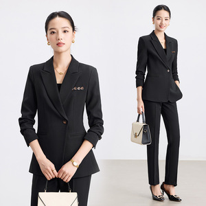 Women's Gray Three Piece Suit Set Slim Fit Formal Wear Autumn Polyester Anti-Wrinkle Office Professional - Product Image 3