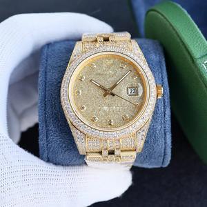 Montre de luxe Drioshipping avec affichage de la date et des jours de la semaine, en acier inoxydable glacé, meilleure montre automatique mécanique de marque pour homme - Product Image 1