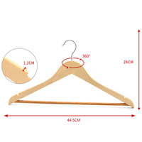 Percha cabide cabide vente en gros cintre en bois naturel cintre en bois personnalisé pour vêtements de chemises cintre en bois antidérapant avec logo