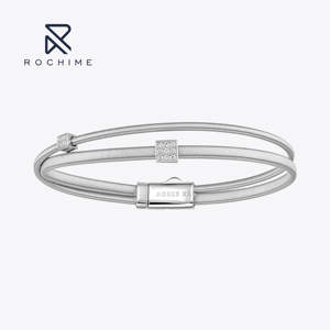 Pulsera de línea dorada de doble capa Rochime, joyería de circón 5a chapada en rodio de Plata de Ley 925 para mujer - Product Image 1