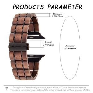 Cinturino in Legno Naturale con Logo Personalizzato, Bracciale in Noce all'Ingrosso, Cinturino Smart in Legno per <span class=keywords><strong>Apple</strong></span> <span class=keywords><strong>Watch</strong></span> Compatibile con iWatch - Product Image 2