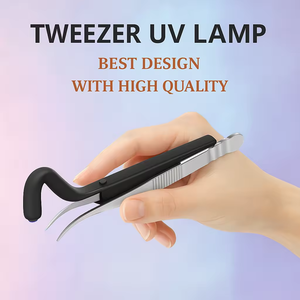 Rechargeable 2-in-1 UV Light Eyelash Tweezers for <b>Lash</b> <b>Extension</b>, Nail Art and Portable Beauty Makeup Use - Product Image 5