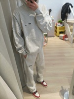 Ensemble de survêtement en molleton à capuche avec logo pour couple, streetwear décontracté, pull en coton et pantalon de survêtement, coupe-vent, deux pièces