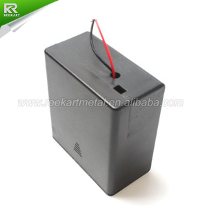Portabatterie a 2 slot tipo D in PP nero, contenitore per 2 batterie di dimensione X/D <span class=keywords><strong>con</strong></span> coperchio e interruttore - Product Image 6