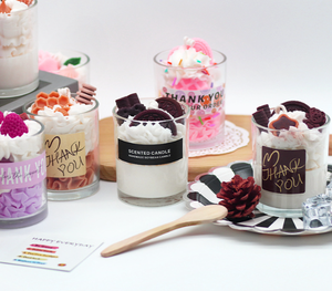 Velas Aromáticas de Lujo Hechas a Mano con Etiqueta <span class=keywords><strong>Privada</strong></span> Única, Velas Perfumadas de Cera de Soya con Forma de Pastel, Comida, Helado y Postre - Product Image 4