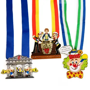 도매 주문 메달 제조자 주문을 받아서 만들어진 아연 합금 인쇄 금속 큰 메달 사기질 독일 Carneval 메달