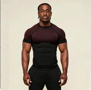 T-shirt sportiva da uomo a maniche corte, attillata, traspirante, ad asciugatura rapida, a <span class=keywords><strong>pois</strong></span>, per fitness e corsa, ideale per muscolosi - Direttamente dalla fabbrica - Product Image 5
