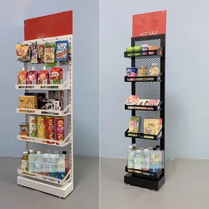 Wholesale Supermarket Retail Store Metal Shelves Display Racks Gridwall Snack Chip Displays Stand Shelf