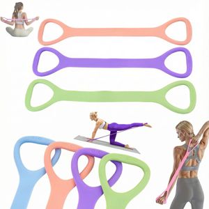 Bande de résistance en silicone en forme de huit, équipement de fitness élastique pour le yoga et le remodelage corporel, bandes d'exercice unisexes - Product Image 1