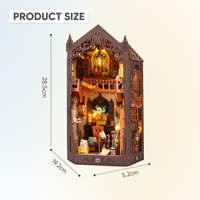 Kit artisanal Magic Library en bois, plastique et papier, puzzles 3D, maison miniature DIY, coin lecture, à partir de 14 ans, nouveau design 2025, Wisdom