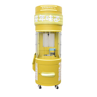 NINED Machine à Barbe à Papa Métallique Intelligente et Automatique, 60 Motifs Fantaisie, Version Anglaise, Distributeur Automatique pour Centres Commerciaux