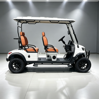 Voiturette de golf électrique 72V 7kW 4 places, peinture bicolore, compartiment dissimulé, pour Marina de Luxe et quartier américain