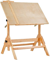 Table à dessin en bois massif MEEDEN, hauteur réglable et plateau inclinable pour les œuvres d'art, bureau de dessin pour artistes
