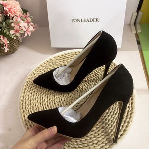 Nuevos Zapatos de Tacón Alto de Moda de Lujo para Mujer, Talla Grande 44 45, Color Verde Gamuza, con Punta Puntiaguda y Tacón de Aguja, 2025 - Product Image 5