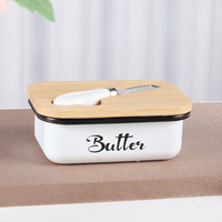 Boîte à beurre hermétique rectangulaire en fer au design moderne avec couvercle et couteau pour cuisine domestique