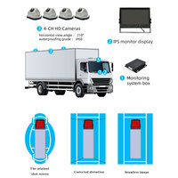 Kit de 4 caméras de recul pour voiture avec vue d'oiseau, 360 degrés, pour système de stationnement, 360