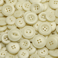 Kancing Resin Imitasi Corozo Warna Ivory Putih 2 Lubang 4 Lubang Bulat untuk Menjahit Kemeja Rajutan Aksesoris Pakaian