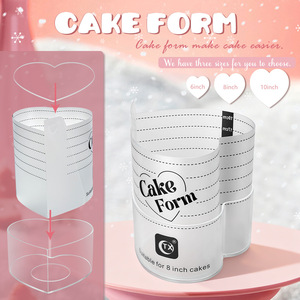 New Product Pastry Kit 6-10 Inch Acrylic Frosting Form <strong>Cake</strong> Tools for Wedding Party <strong>Cake</strong> Smoother Heart Acrylic <strong>Cake</strong> <strong>Collar</strong> - Product Image 3