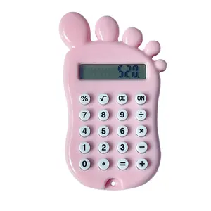 Copllent Cute Feet Small Basic Calculator Candy Color 8 Bit Electronic Calculator Silent Portable Keychain Digital Calculator