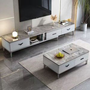 Ensemble de meubles de salon haut de gamme, durable et extensible, comprenant une table basse en pierre moderne de luxe léger et un <span class=keywords><strong>meuble</strong></span> TV - Product Image 5